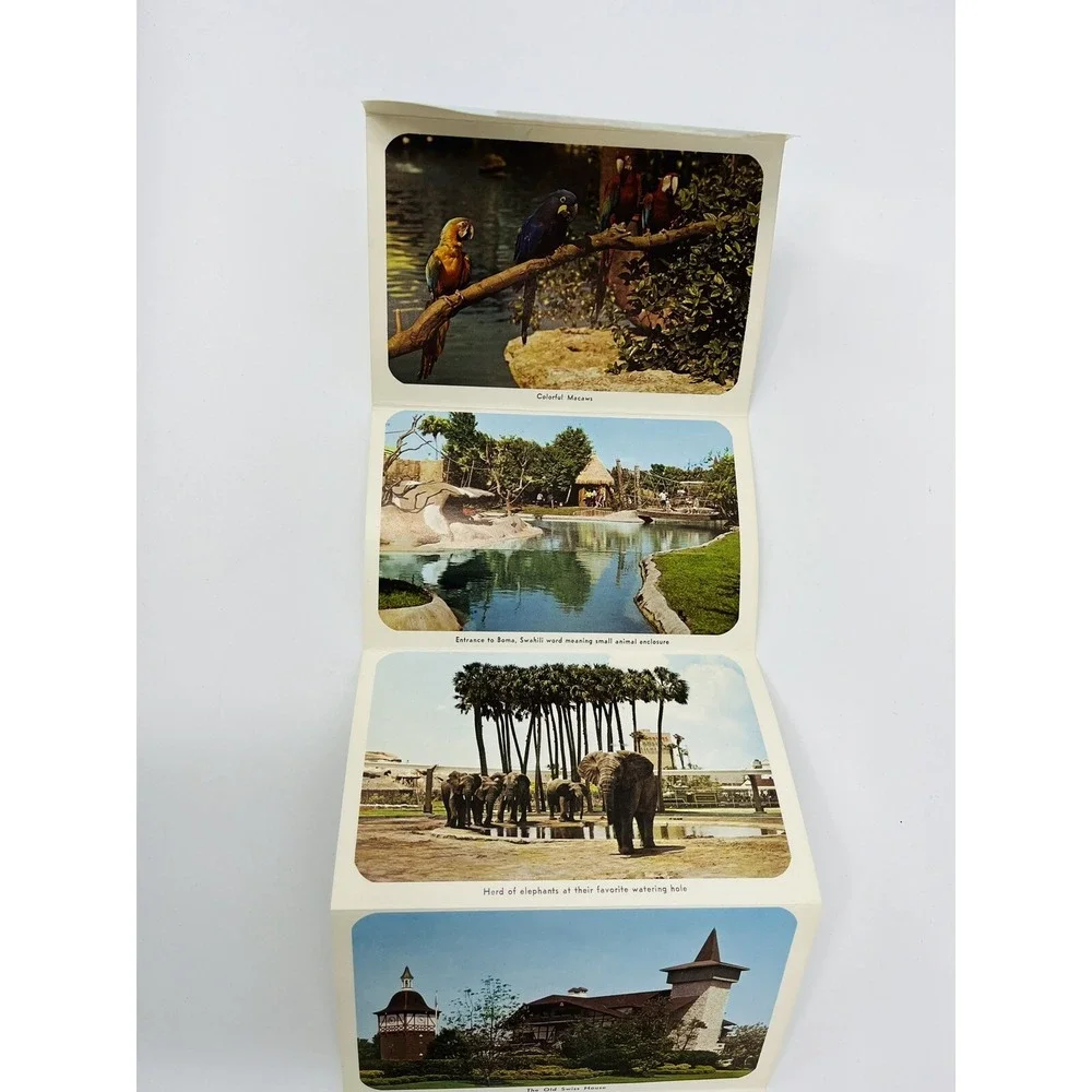 Vintage Florida Busch Gardens Key West Fold Out Postcards Souvenir Lot of 2
